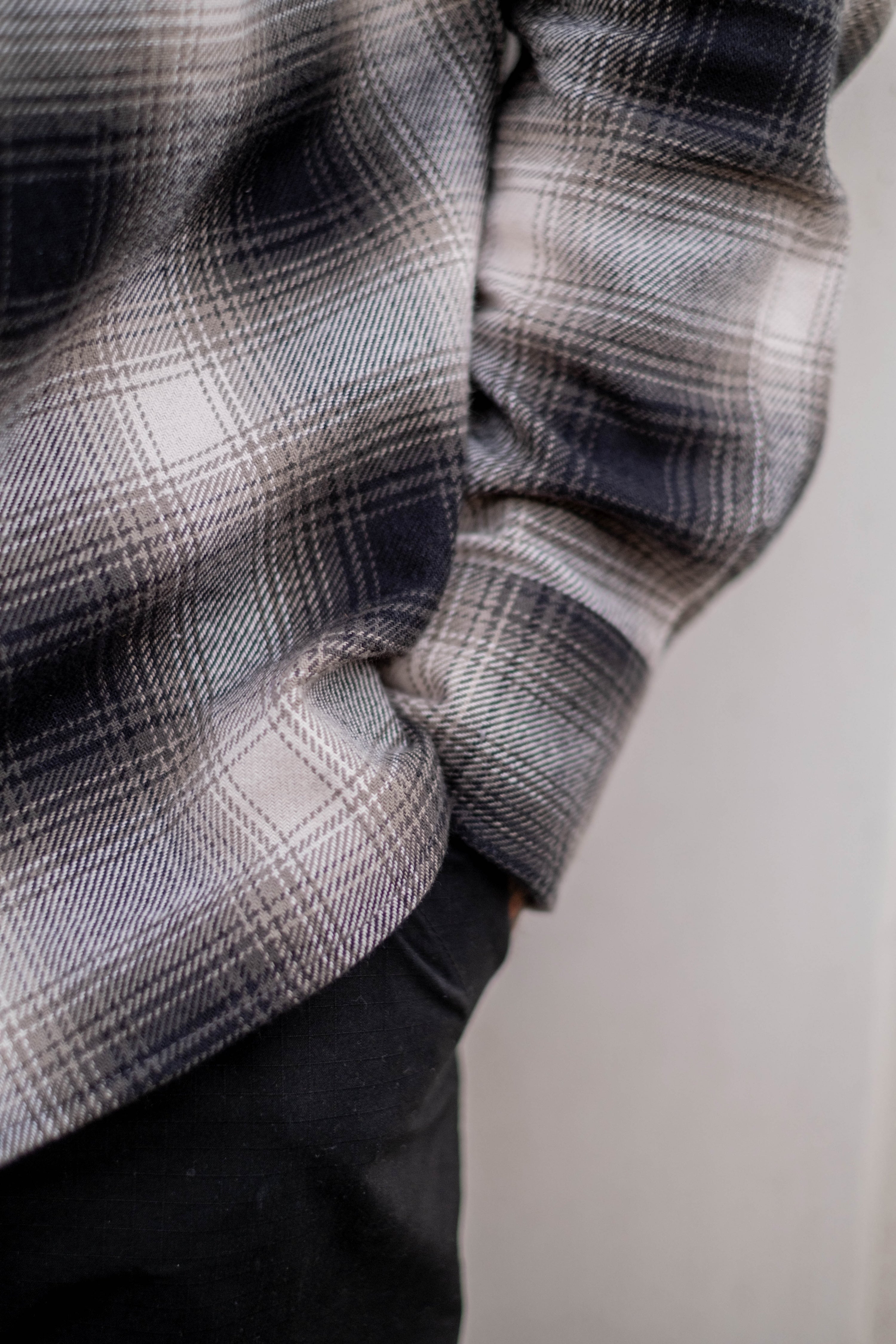 Bronson Shirt- Black Olive Cream Flannel Check