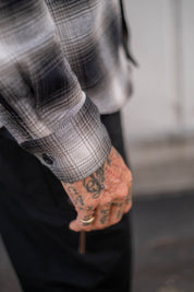 Bronson Shirt- Black Olive Cream Flannel Check