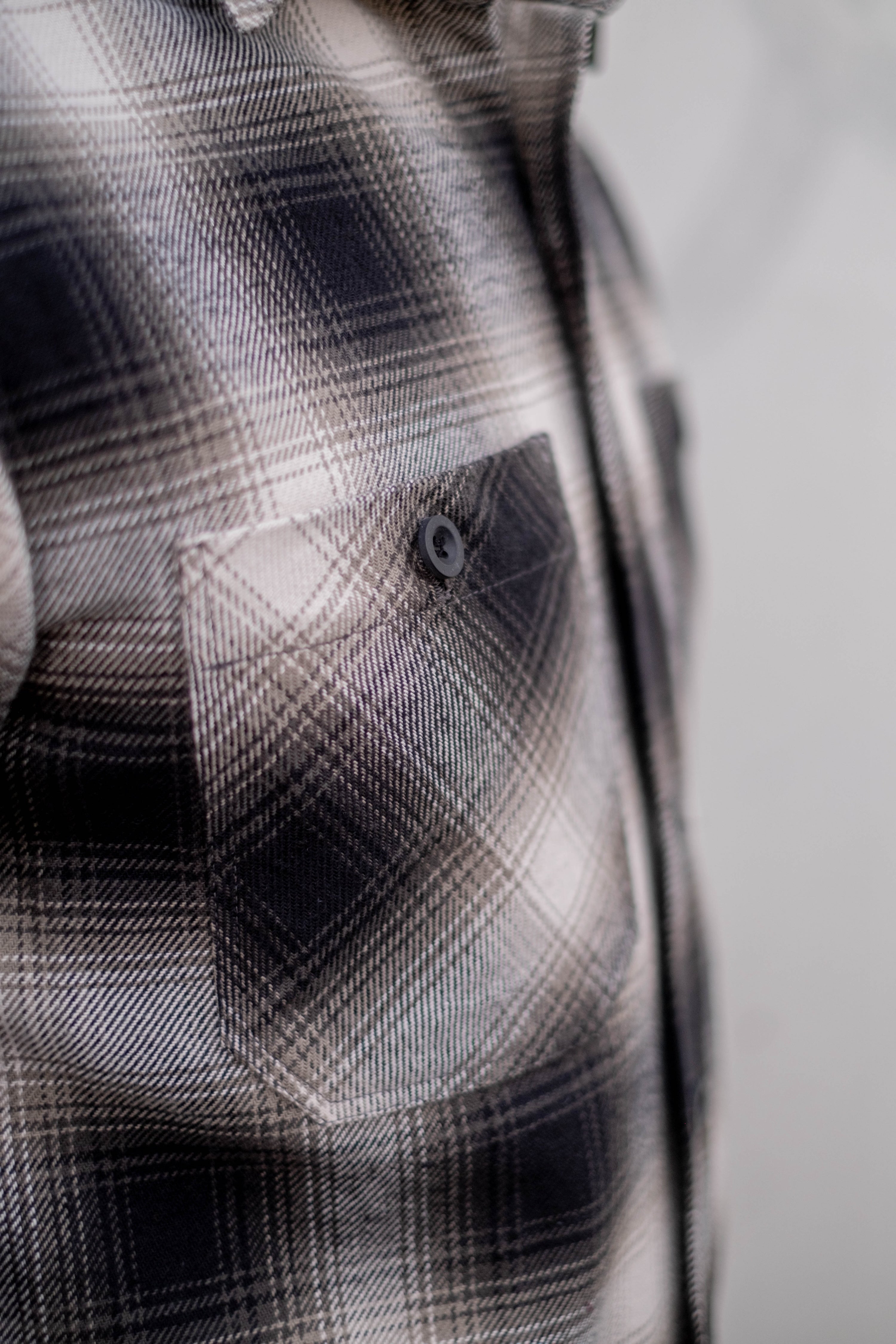 Bronson Shirt- Black Olive Cream Flannel Check
