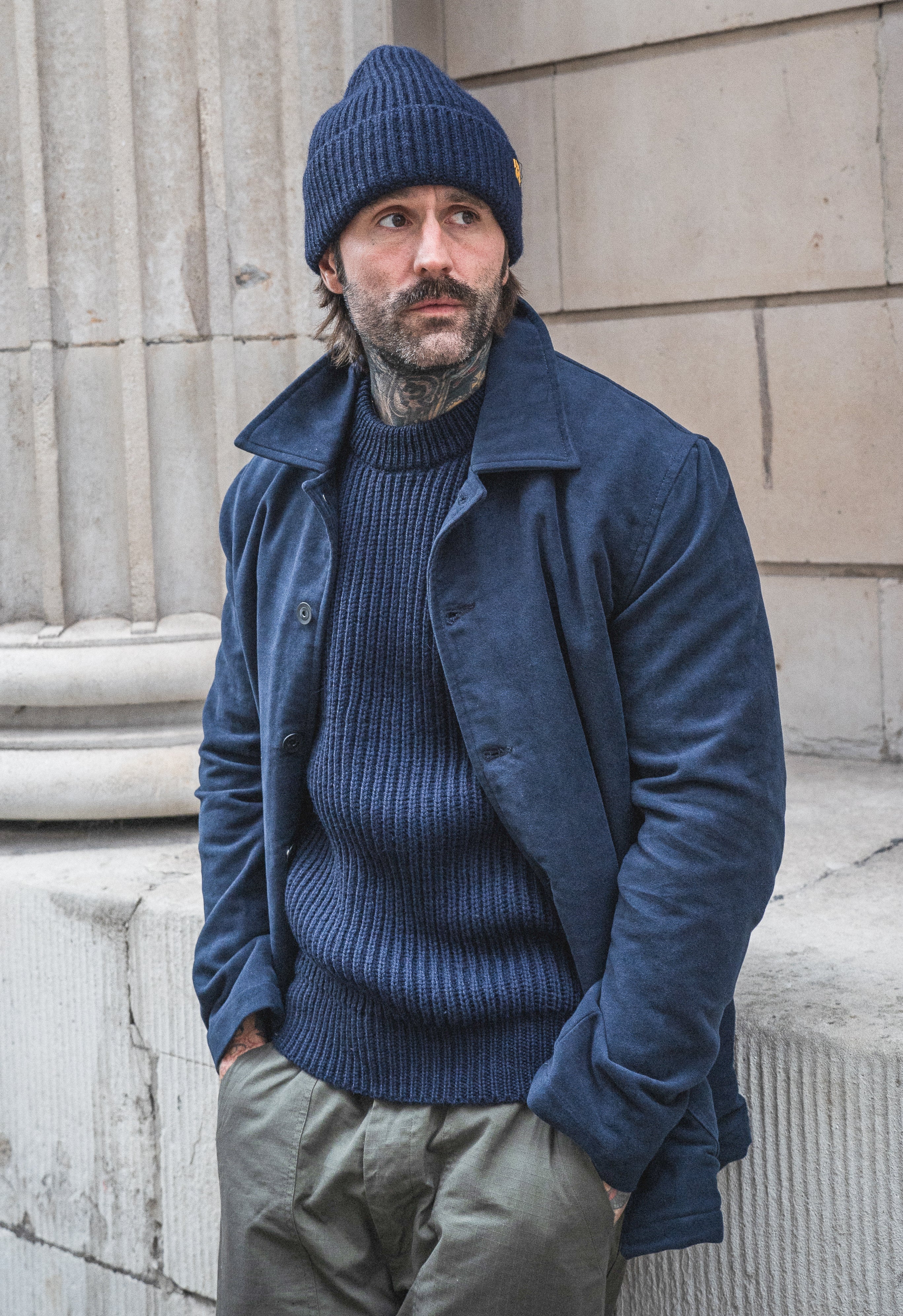 English Worker Jacket - Moleskin NAVY