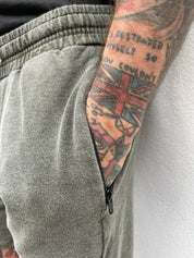 Zip Shorts - Washed Olive