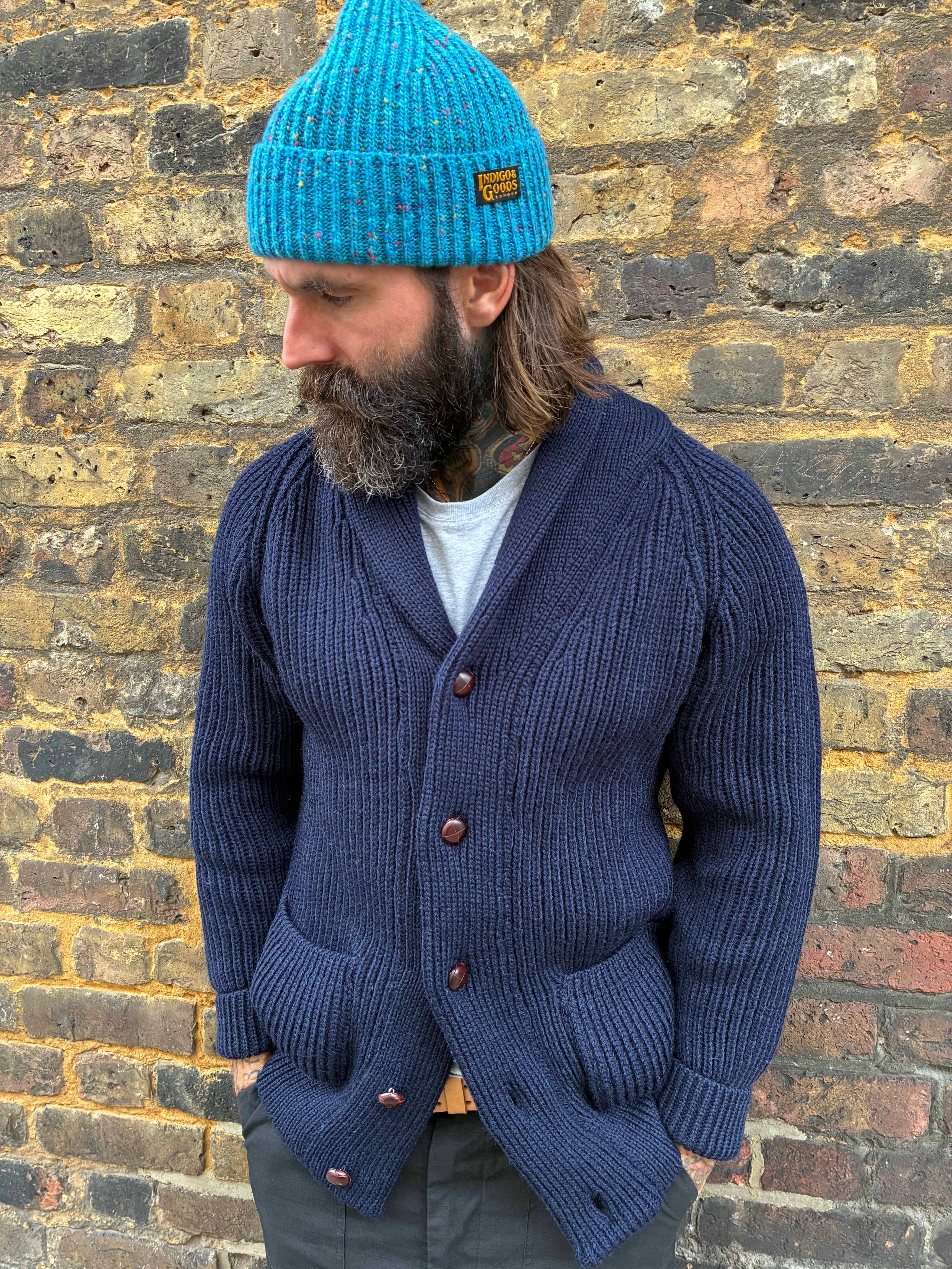Shawl Collar Cardigan - Navy