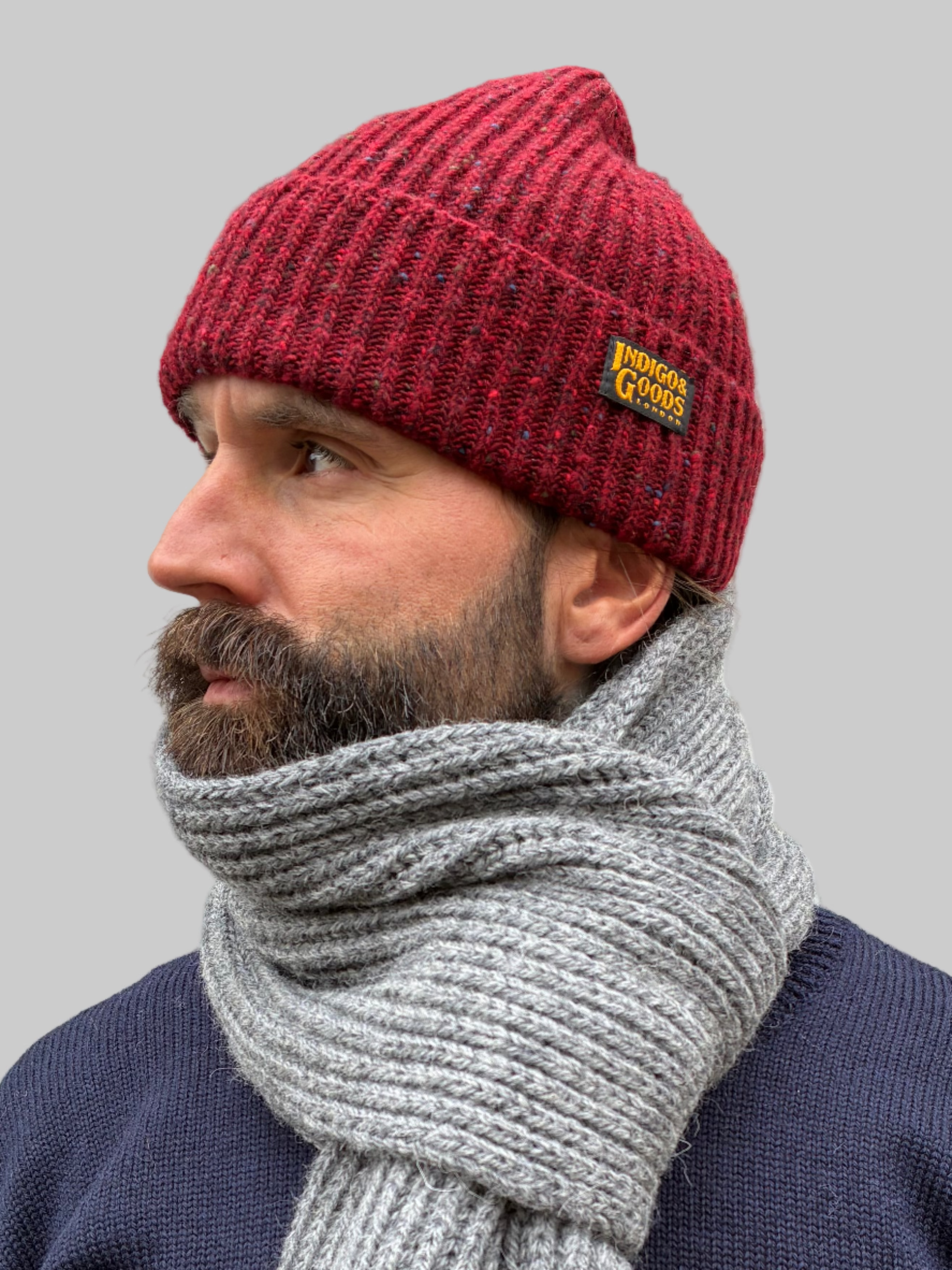 Donegal Wool Beanie - Oxblood
