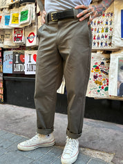 English Worker Trouser in Olive Drab Cotton Twill