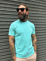 Double Weight Tee - Aqua Blue