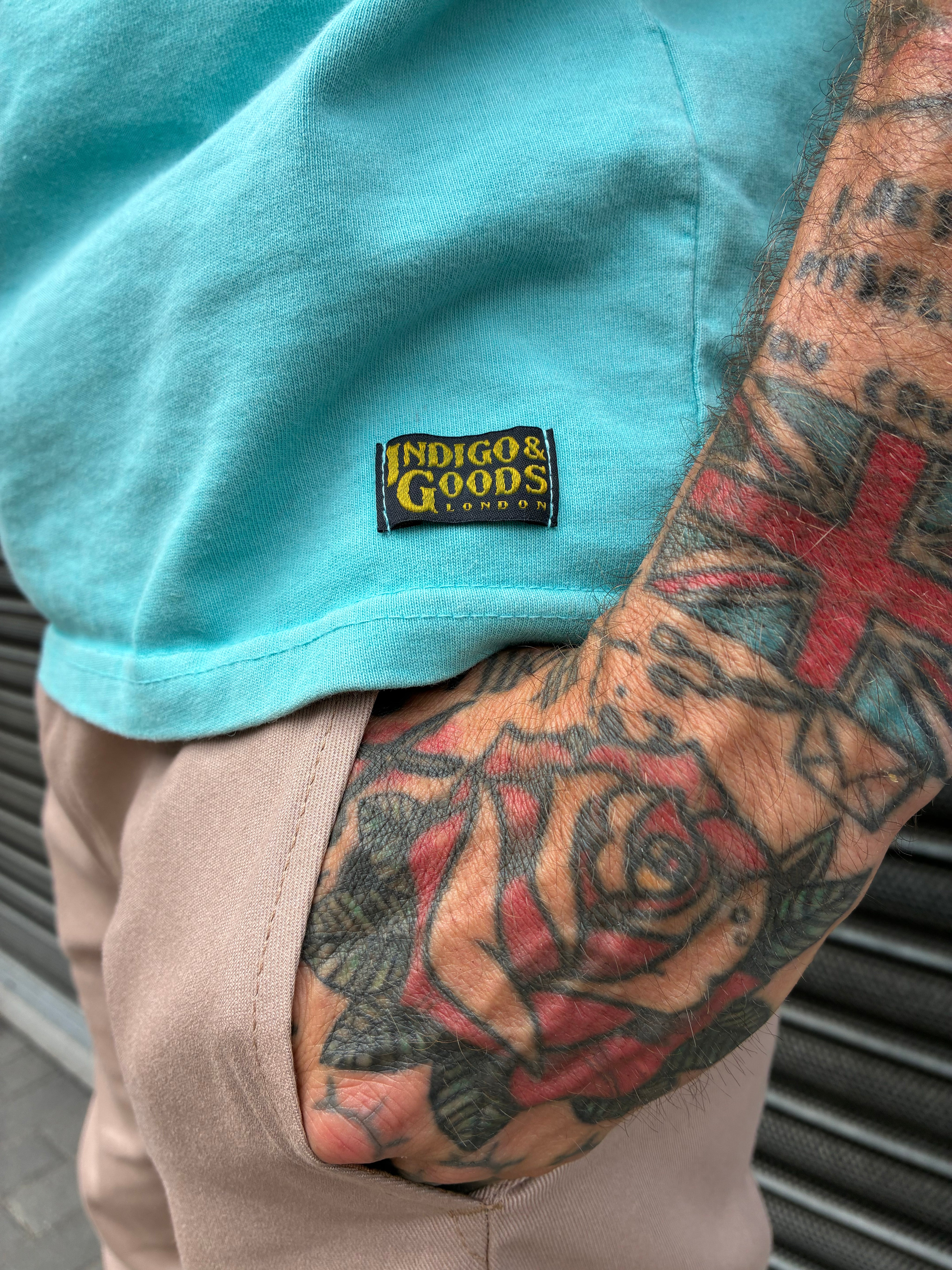 Double Weight Tee - Aqua Blue
