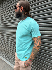 Double Weight Tee - Aqua Blue