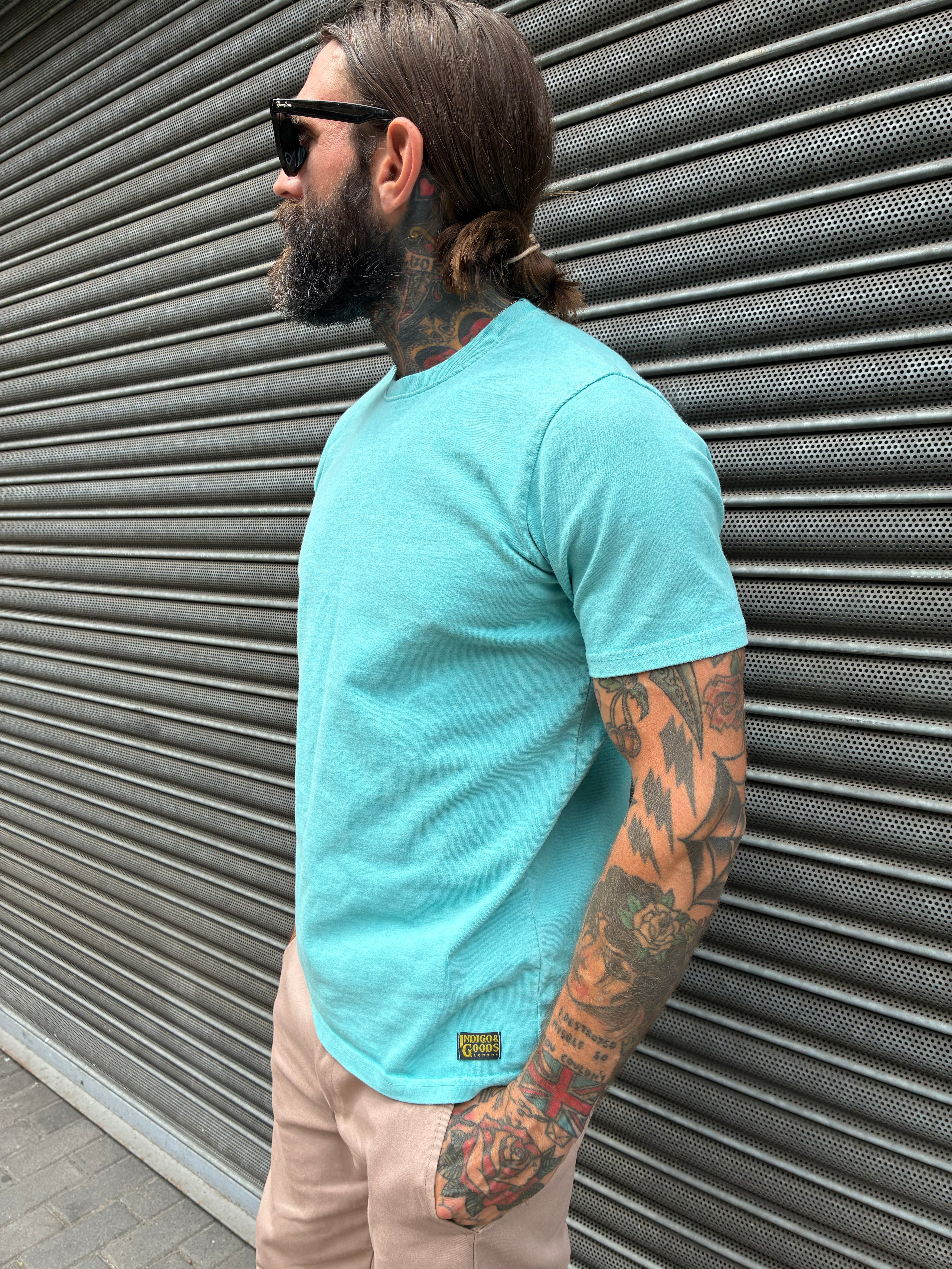 Double Weight Tee - Aqua Blue