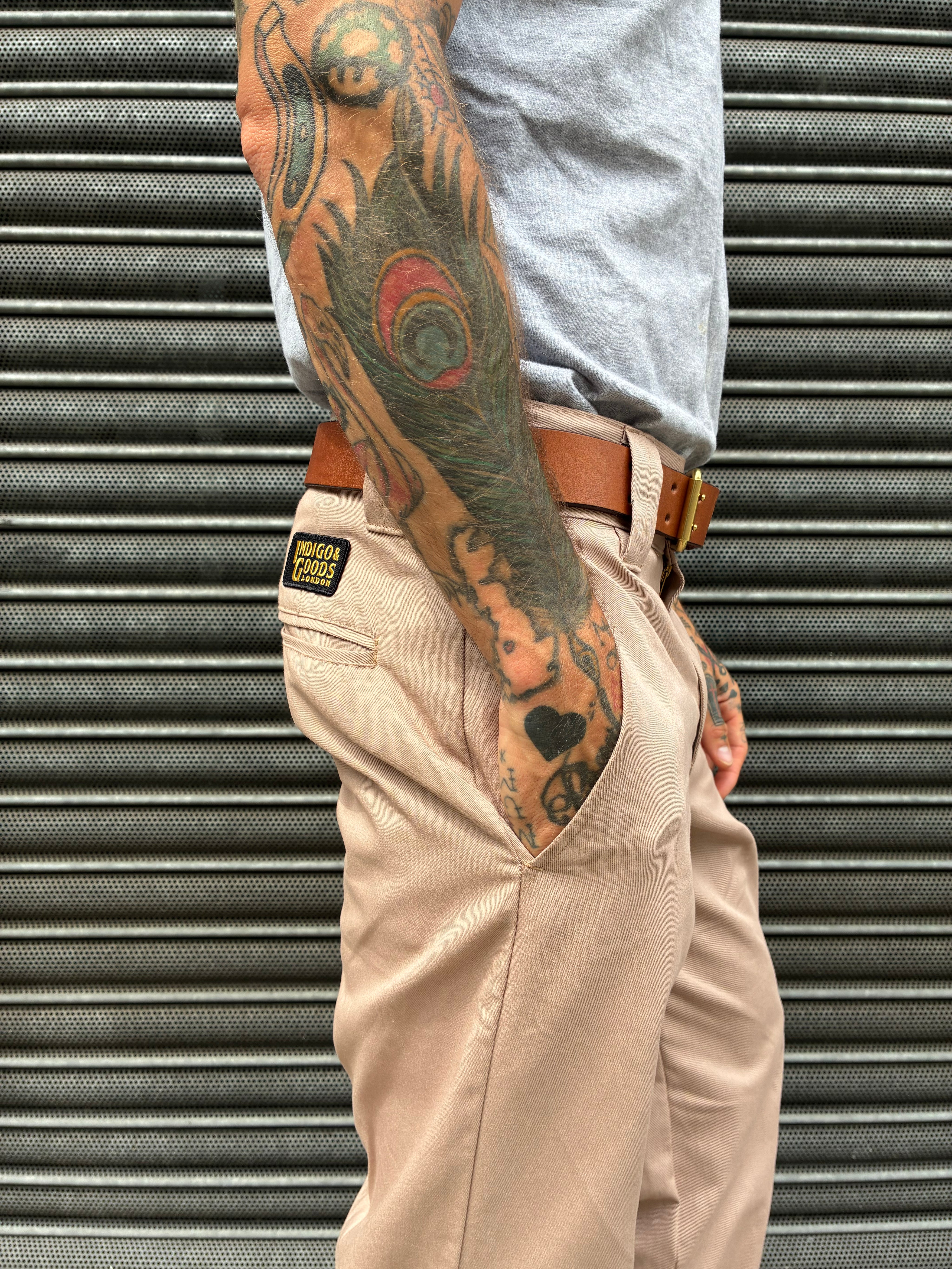 English Worker Trouser in Desert Khaki Cotton Twill