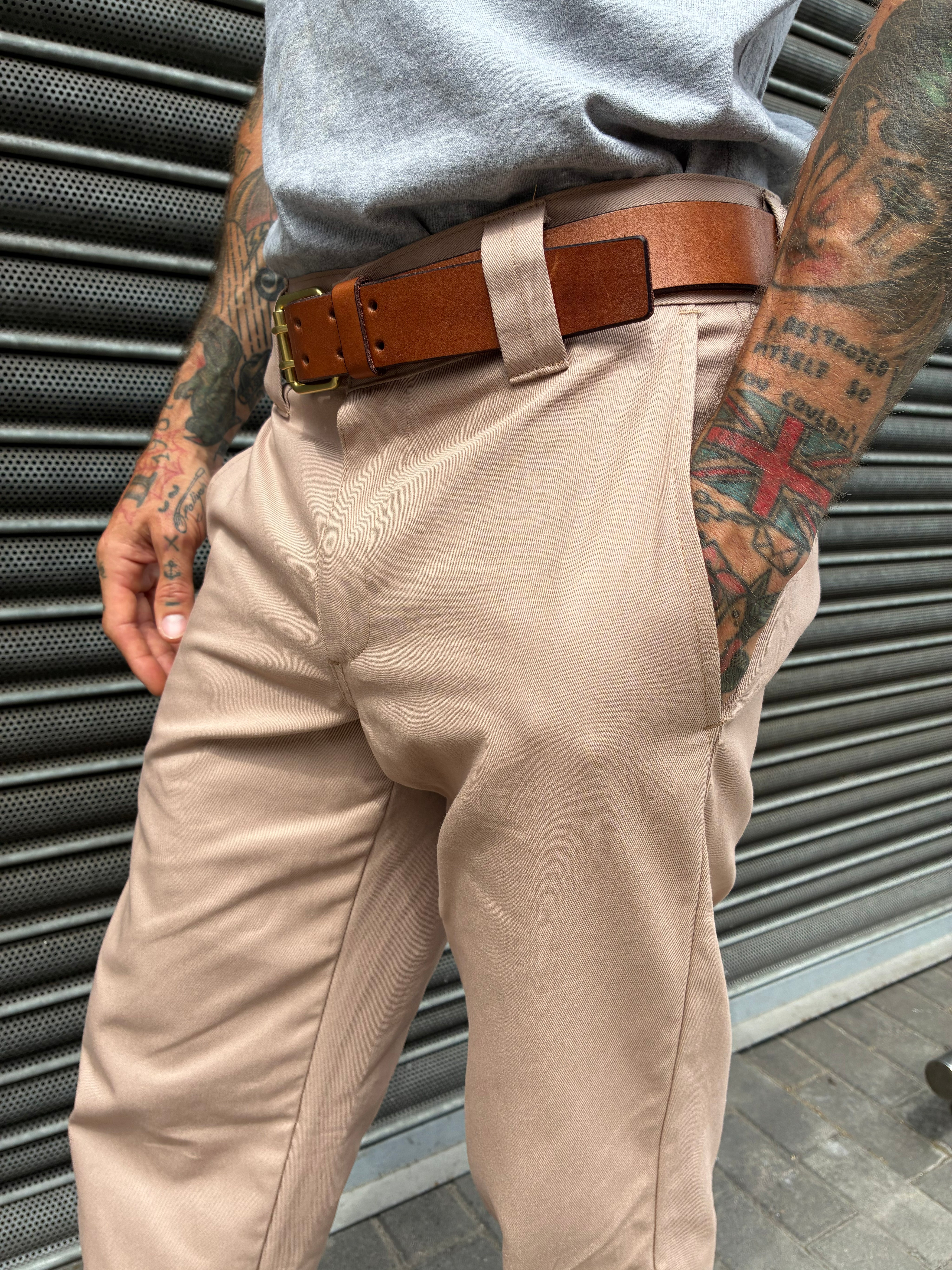 English Worker Trouser in Desert Khaki Cotton Twill