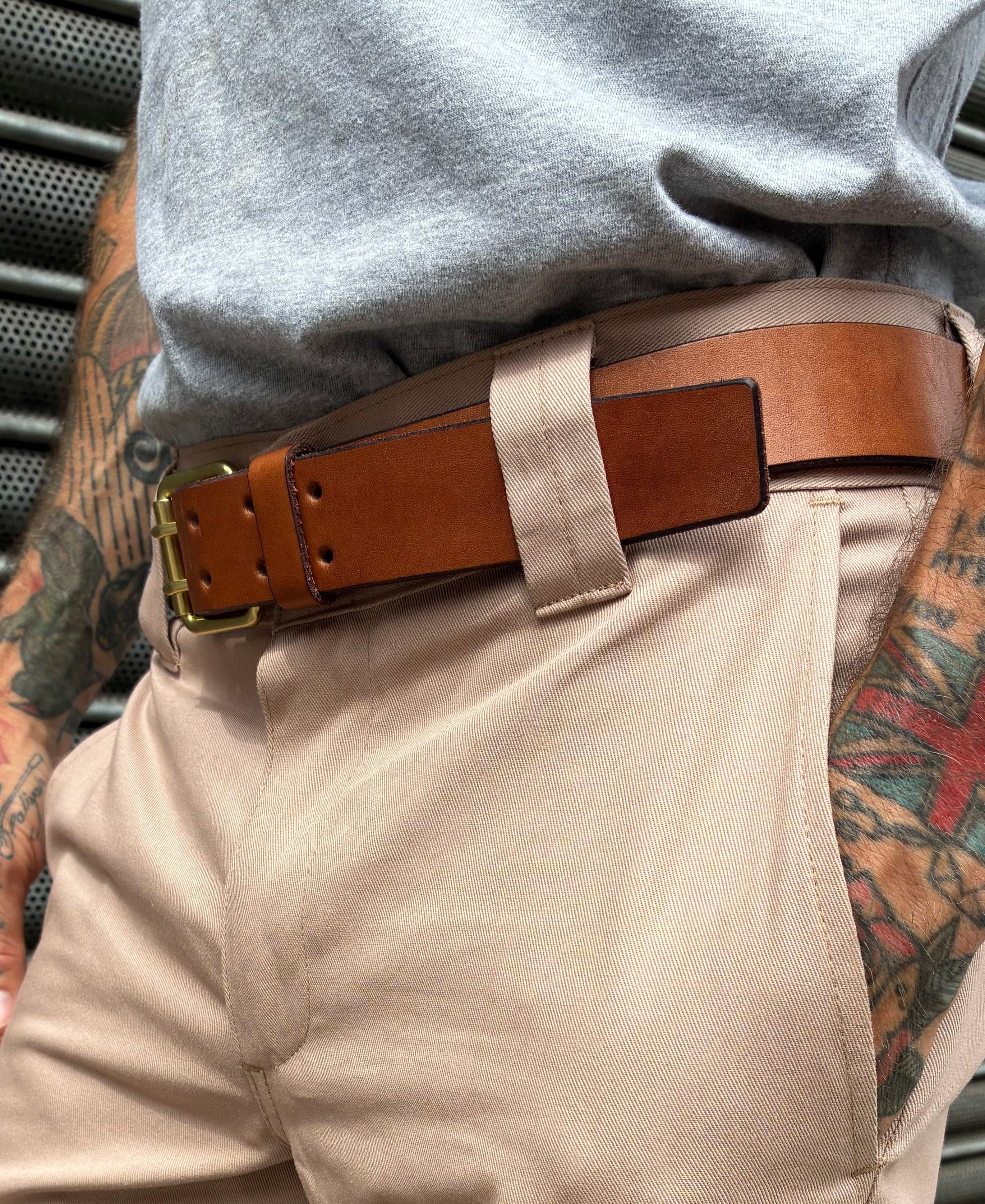 LIFETIME LEATHER BELT - OAK BARK TANNED - BROWN