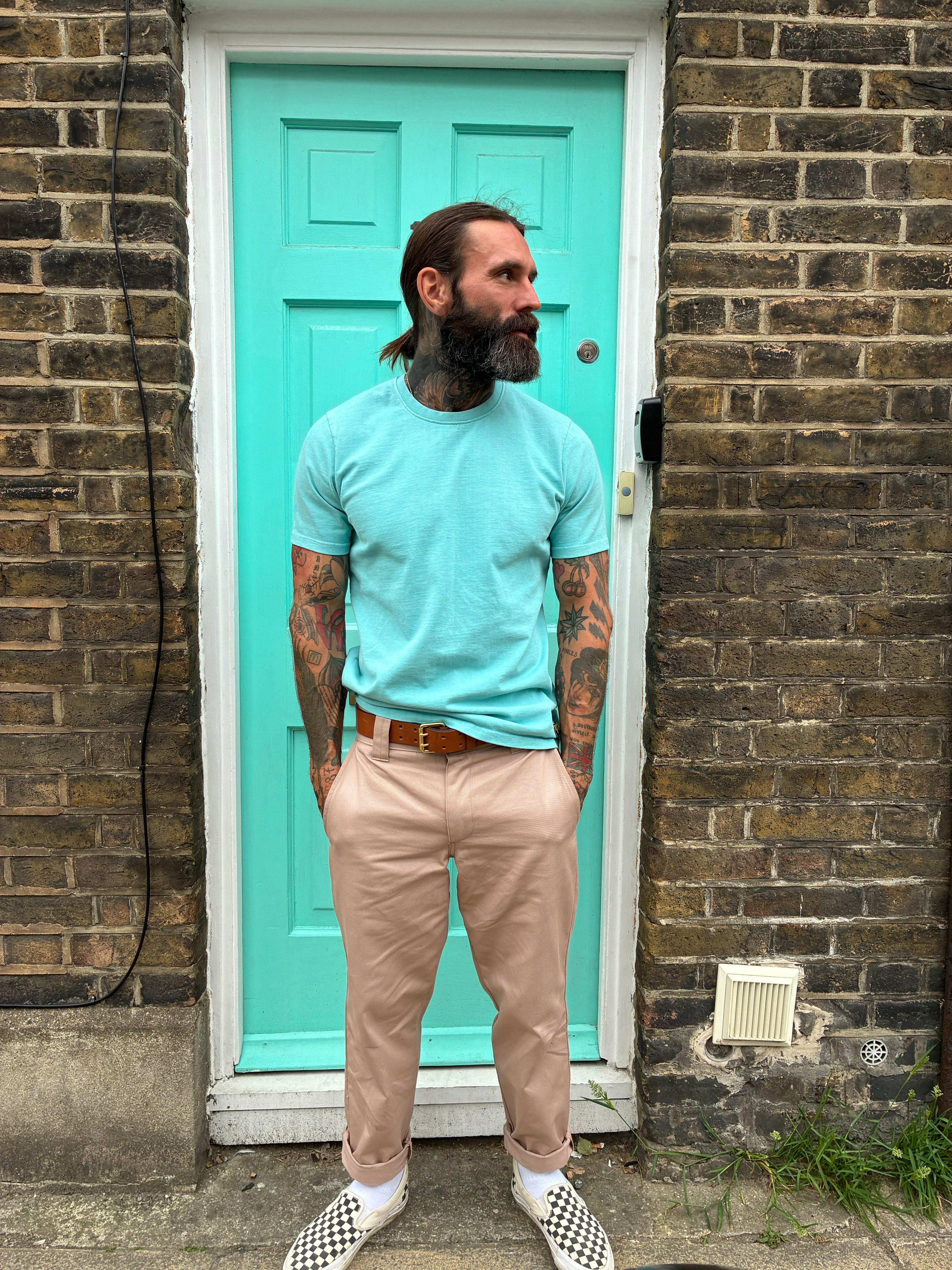 Double Weight Tee - Aqua Blue