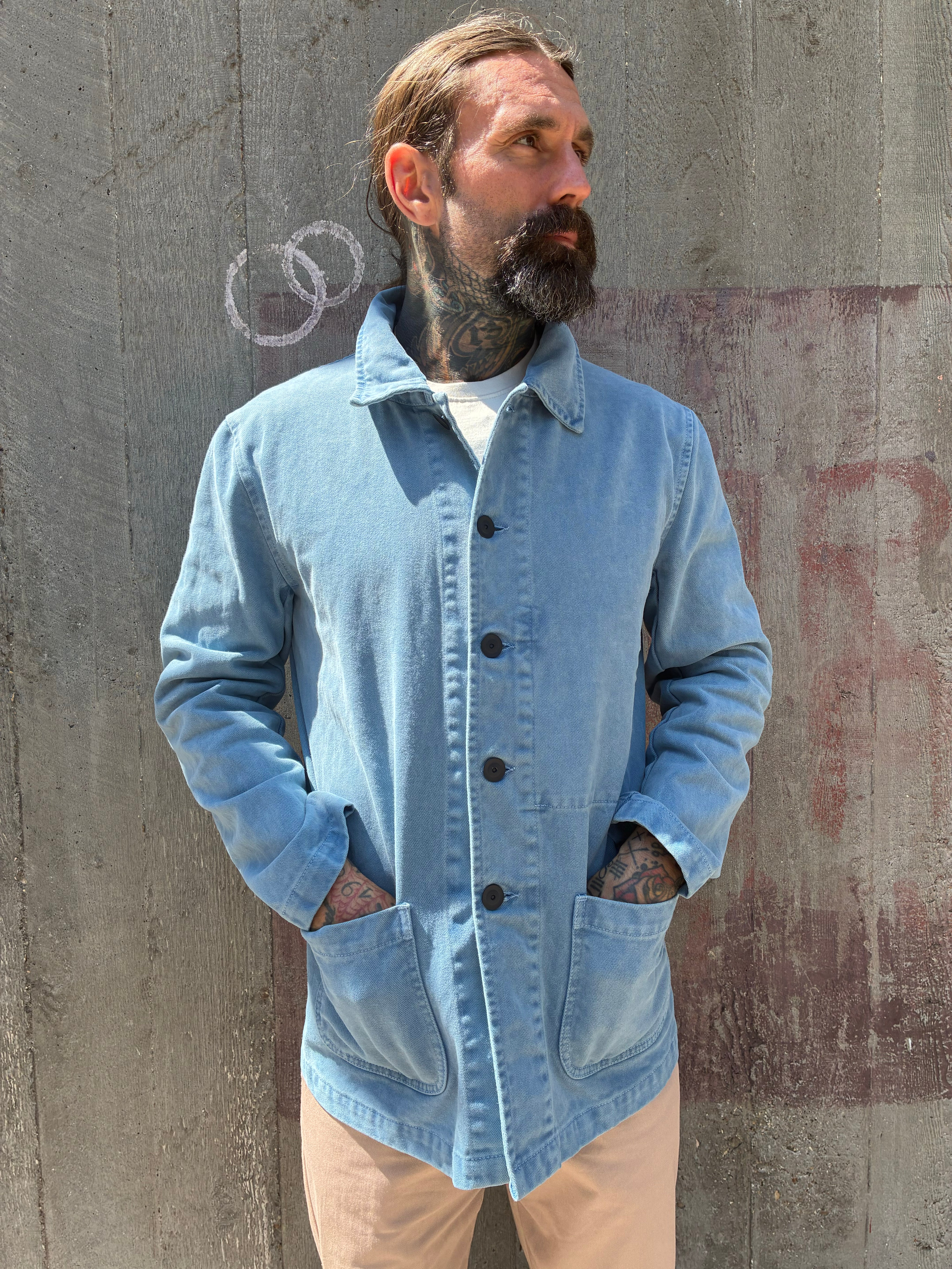 English Worker Jacket - BOX FIT - Faded Blue