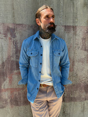 Assault Overshirt- Vintage Dye Faded Blue