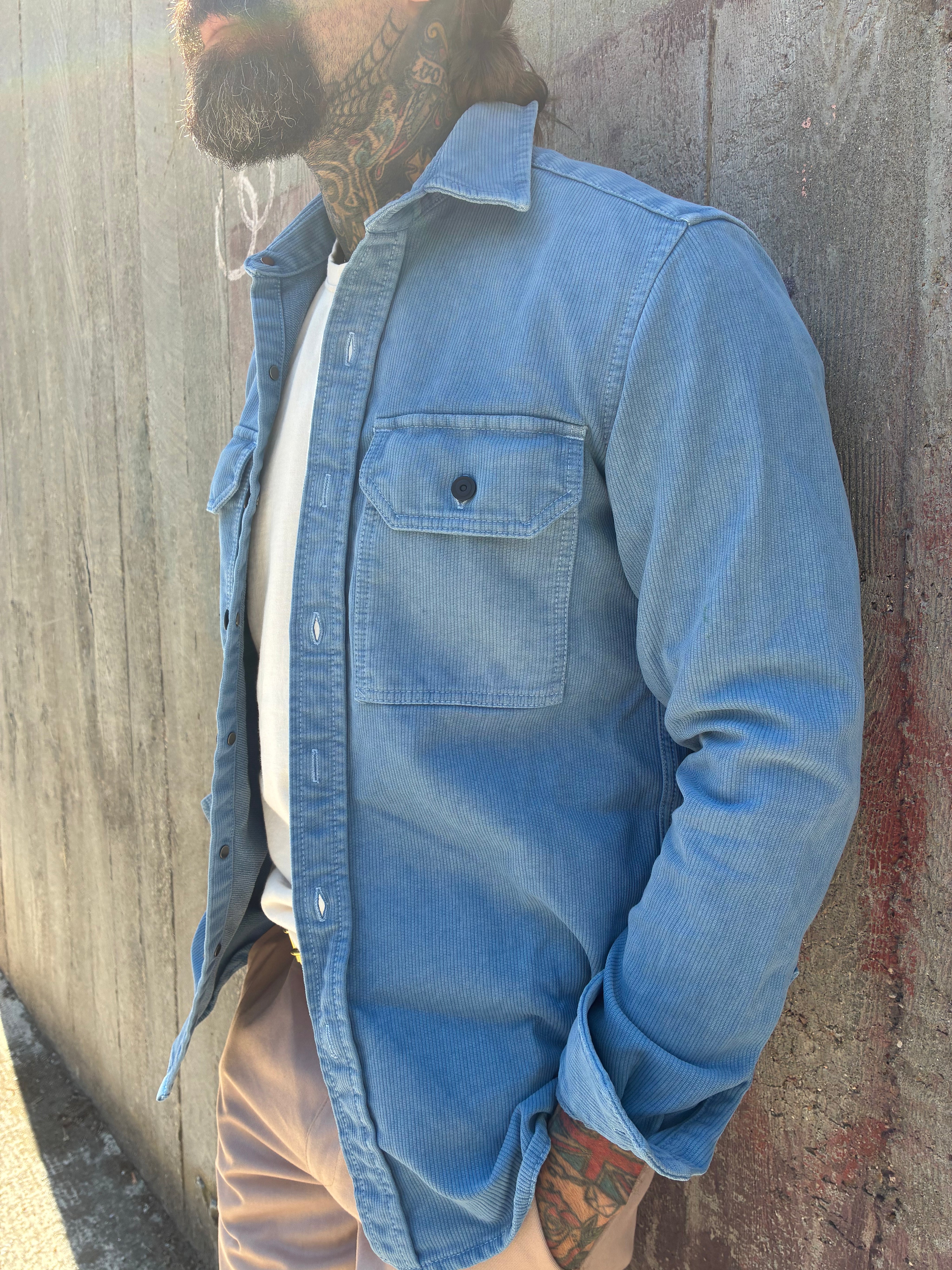 Assault Overshirt- Vintage Dye Faded Blue