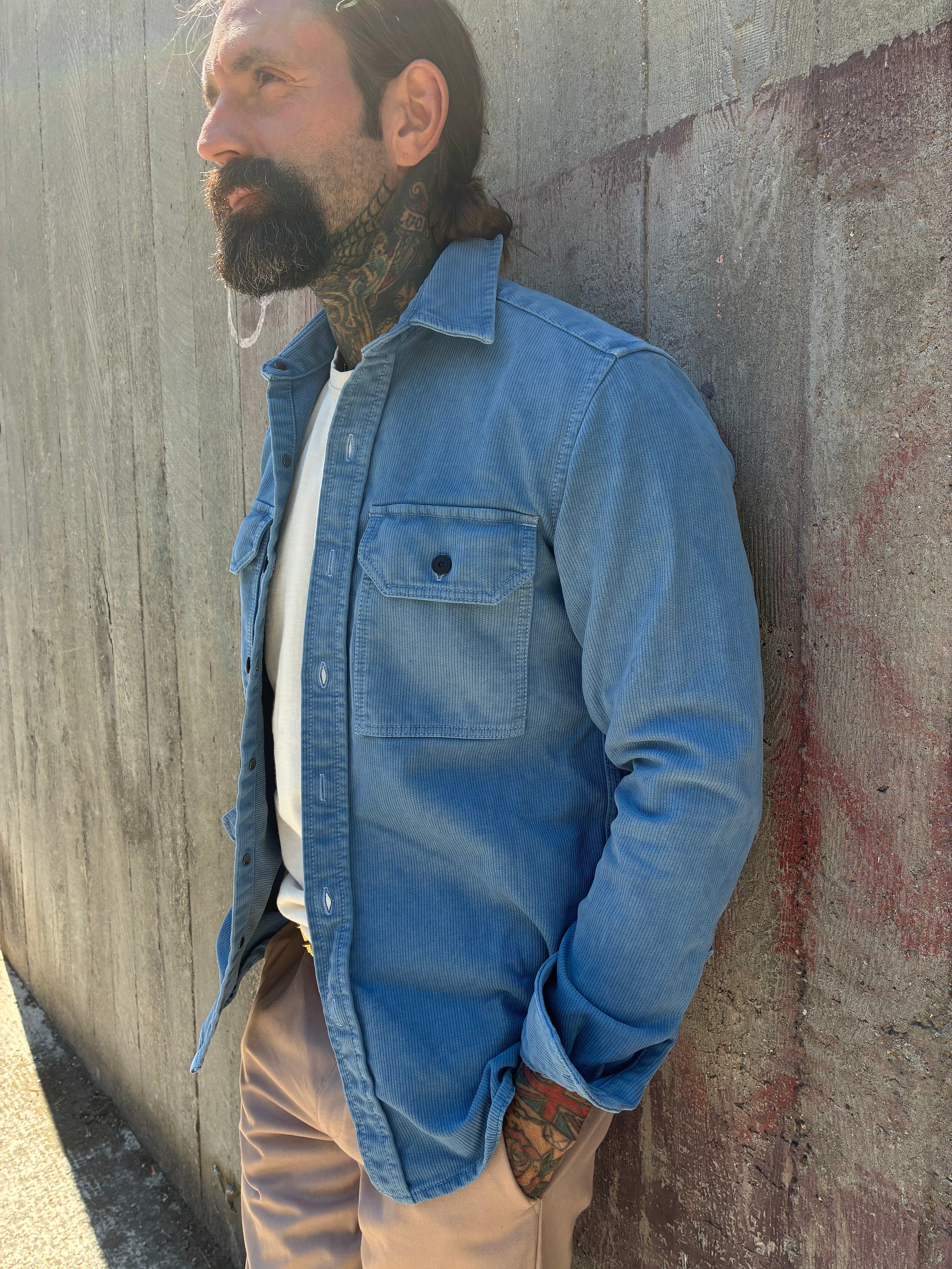 Assault Overshirt- Vintage Dye Faded Blue
