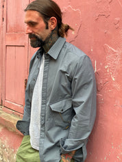 Drop Pocket Shirt - MidWeight Cotton - Slate Grey