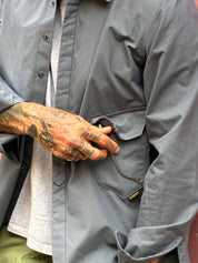 Drop Pocket Shirt - MidWeight Cotton - Slate Grey