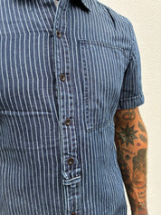 Supply Pocket Shirt Short Sleeve - Indigo Stripe