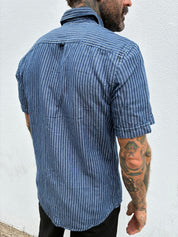 Supply Pocket Shirt Short Sleeve - Indigo Stripe
