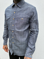 Assorted Pocket Shirt- Indigo Chambray
