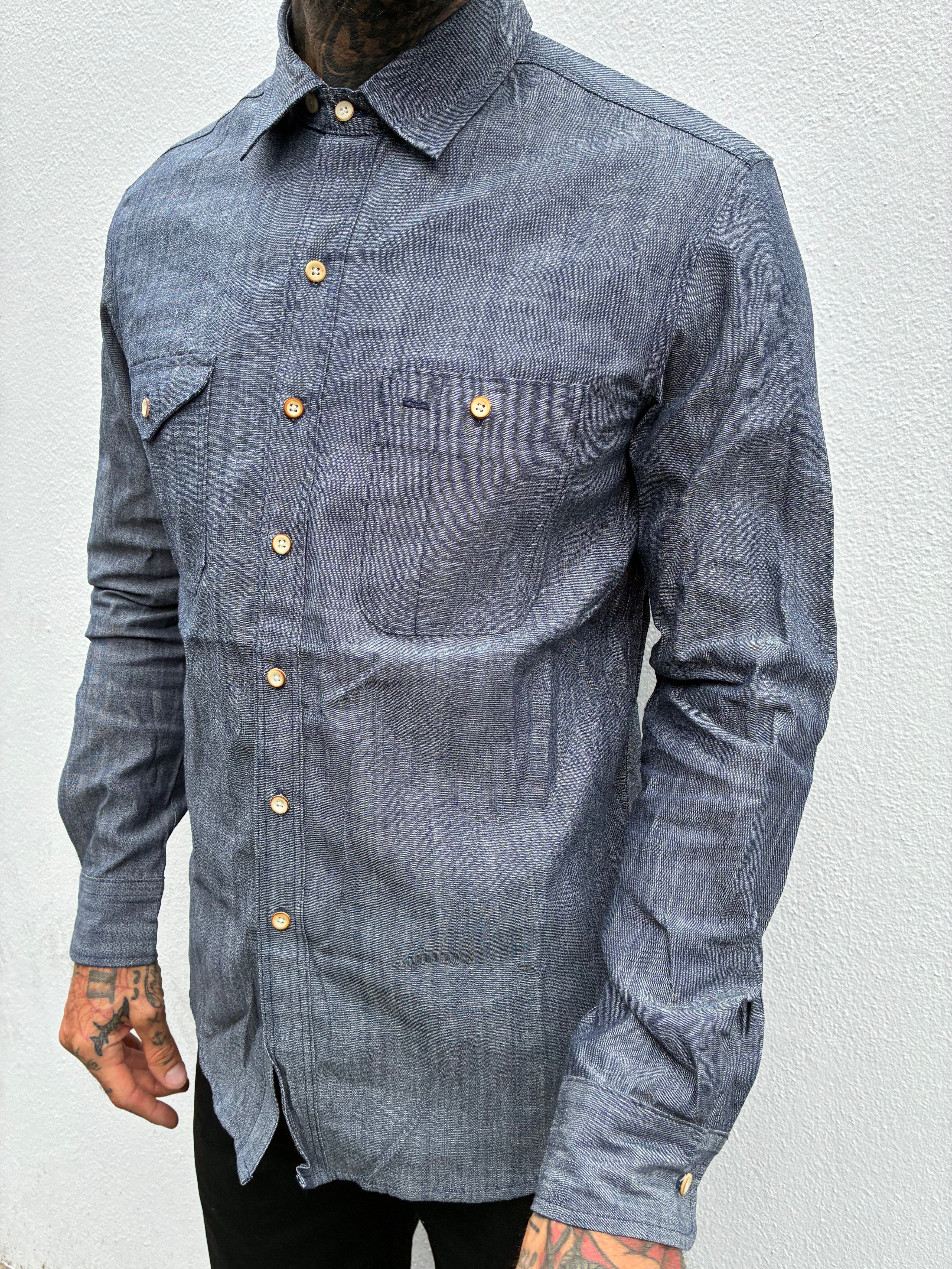 Assorted Pocket Shirt- Indigo Chambray