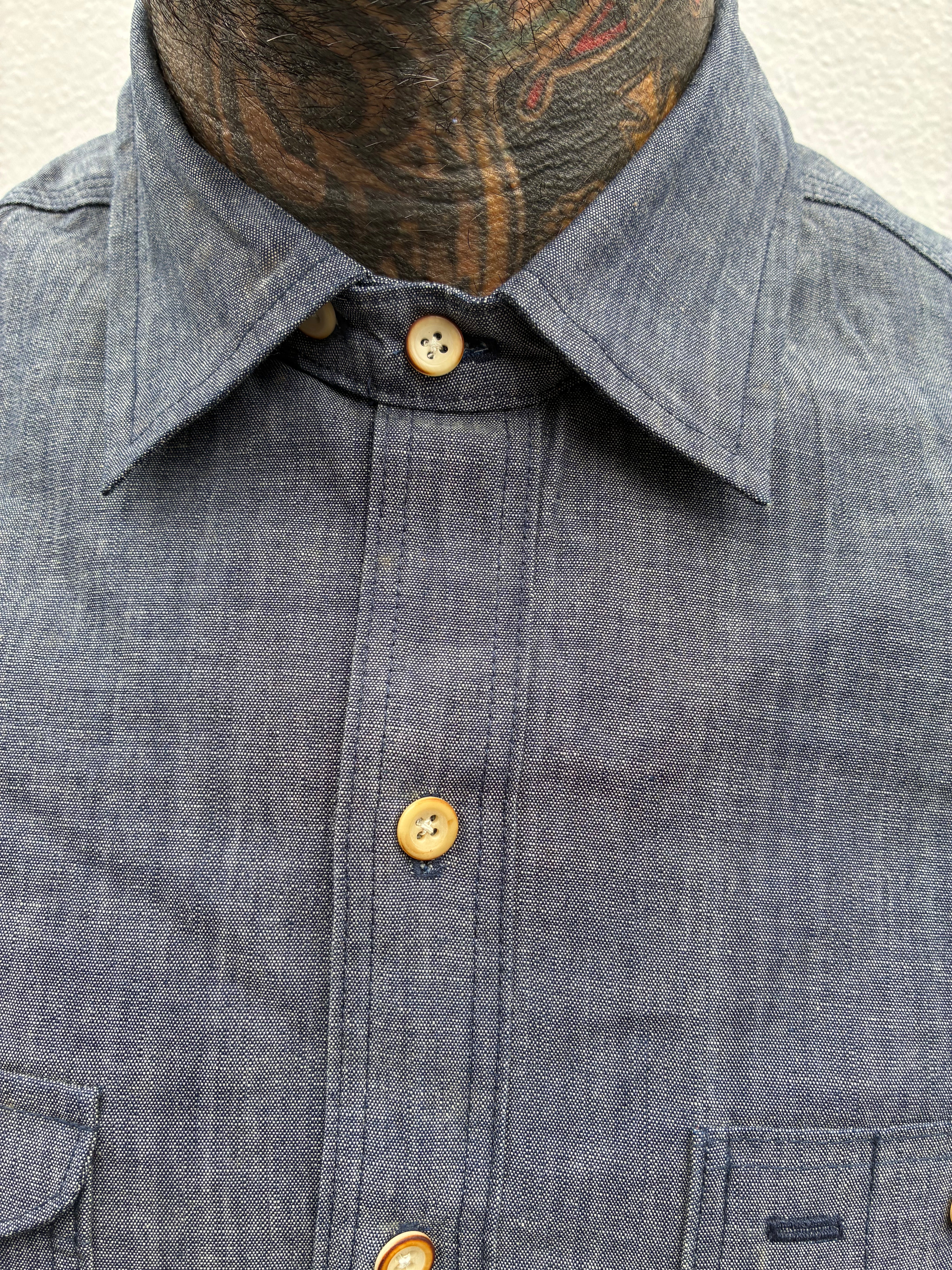Assorted Pocket Shirt- Indigo Chambray