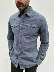 Western Shirt - Indigo Twist