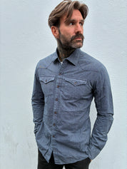 Western Shirt - Indigo Twist