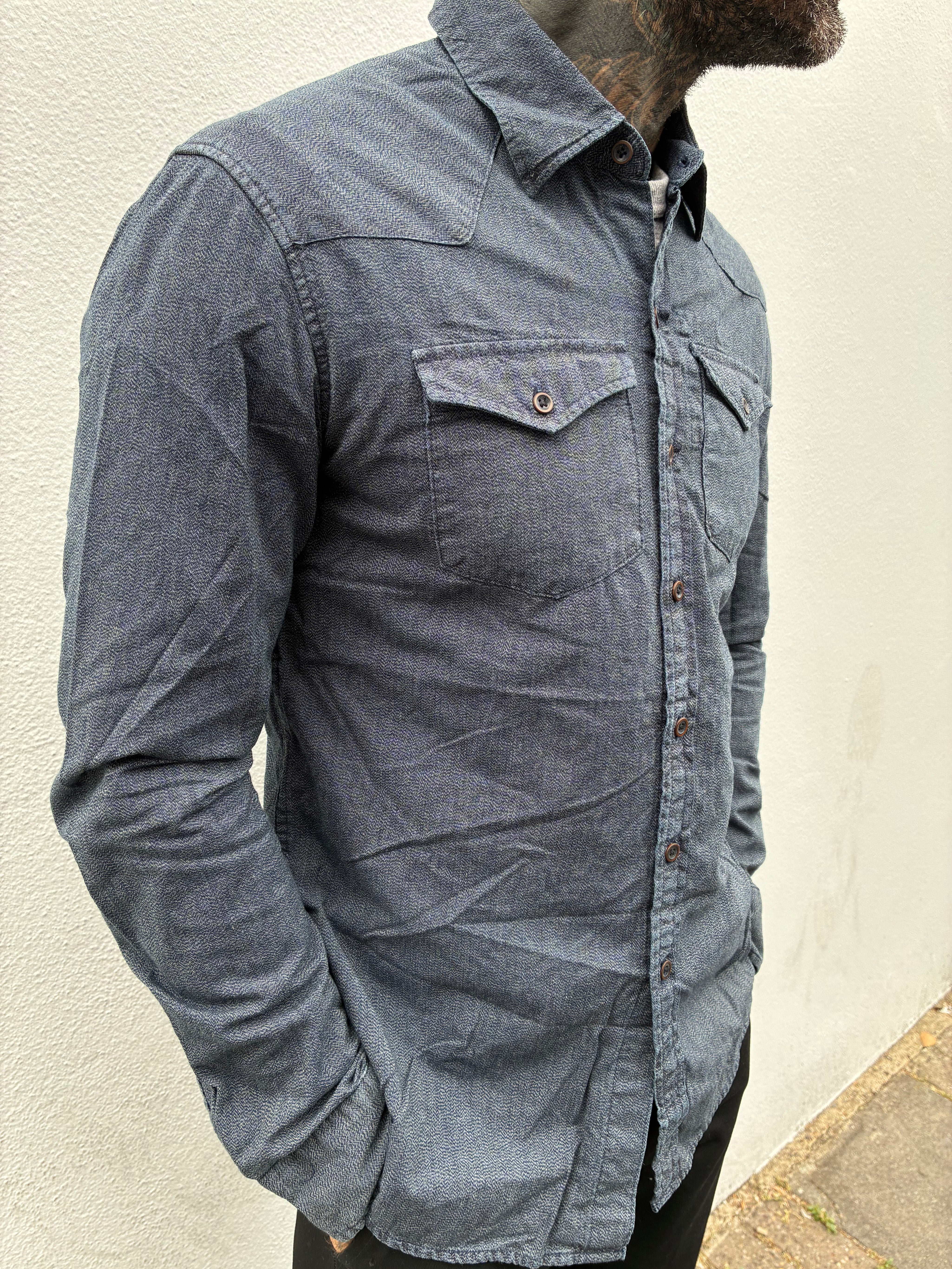 Western Shirt - Indigo Twist