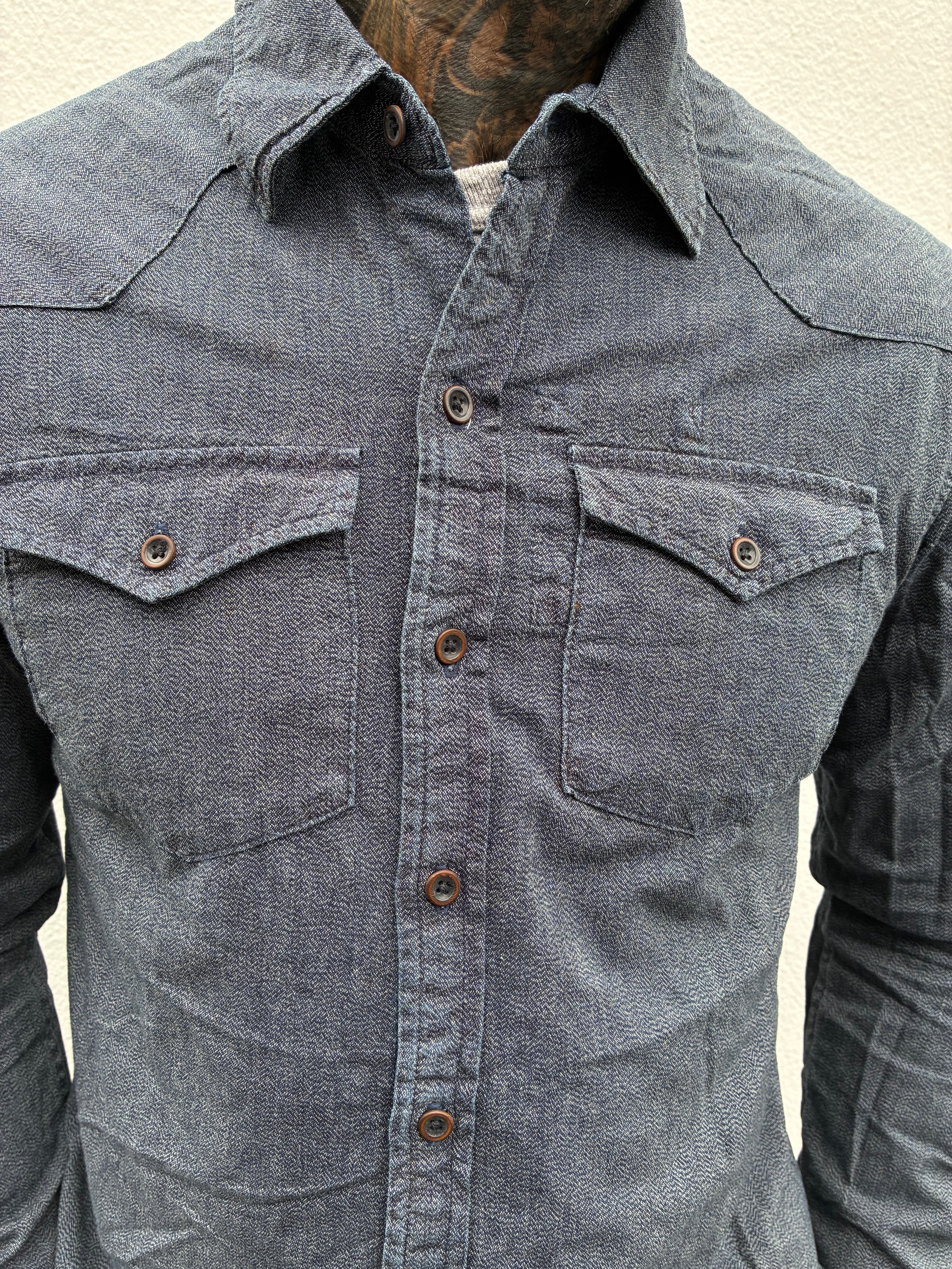Western Shirt - Indigo Twist