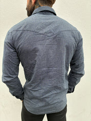 Western Shirt - Indigo Twist