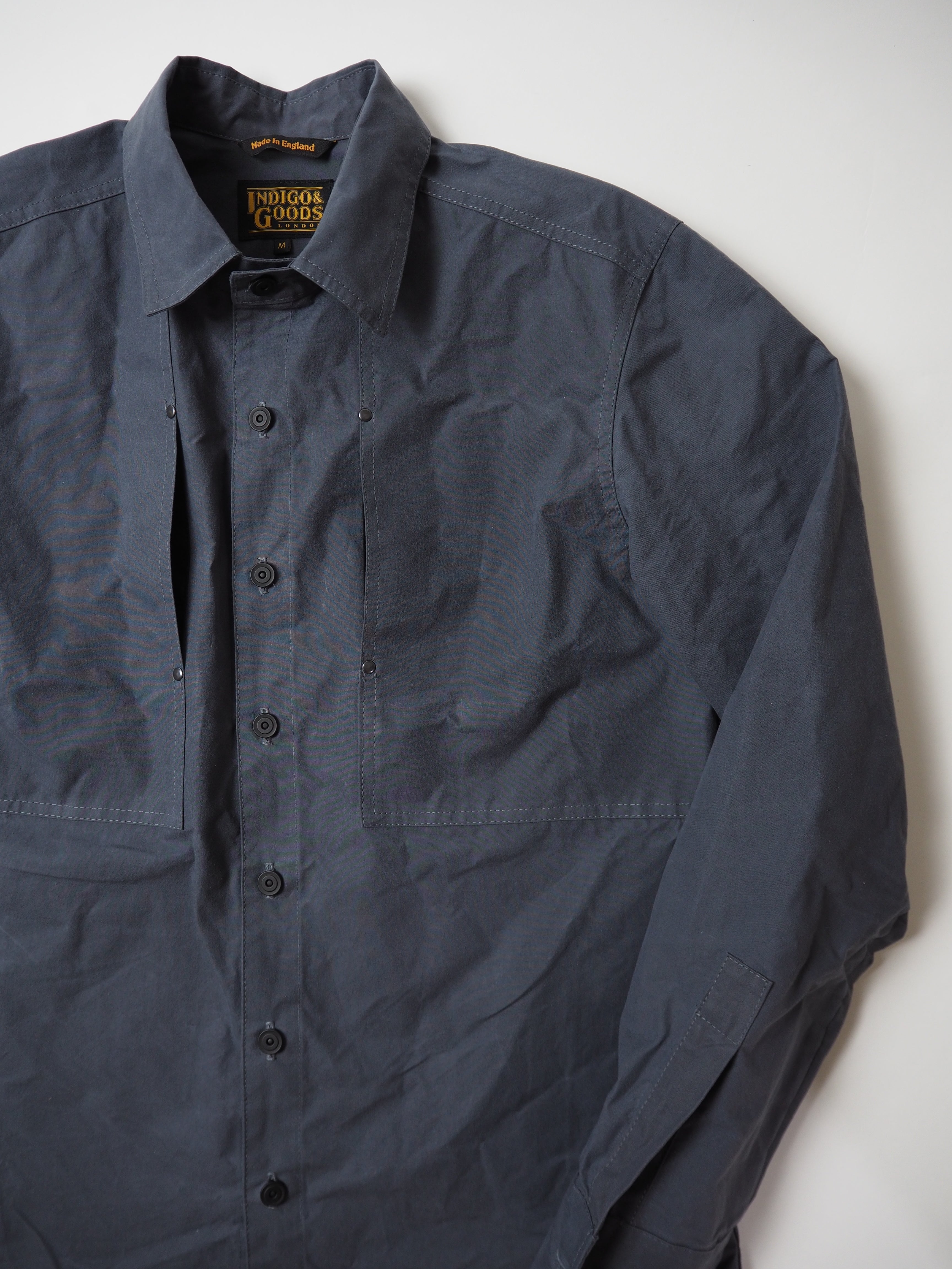 English Terrace Overshirt - HEAVY WEATHERED COTTON - Slate Grey