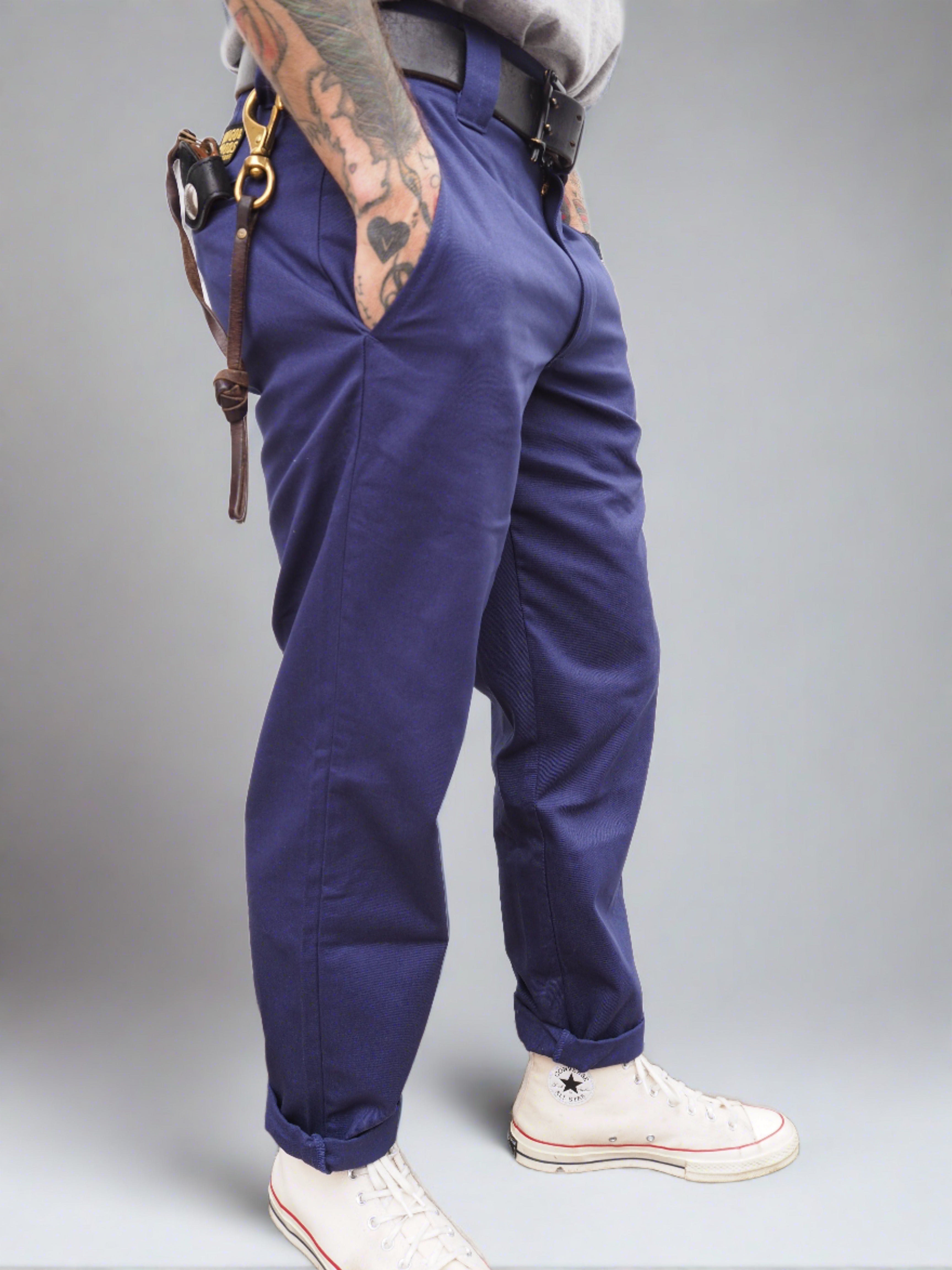 English Worker Trouser - Navy Cotton Twill – Indigo and Goods