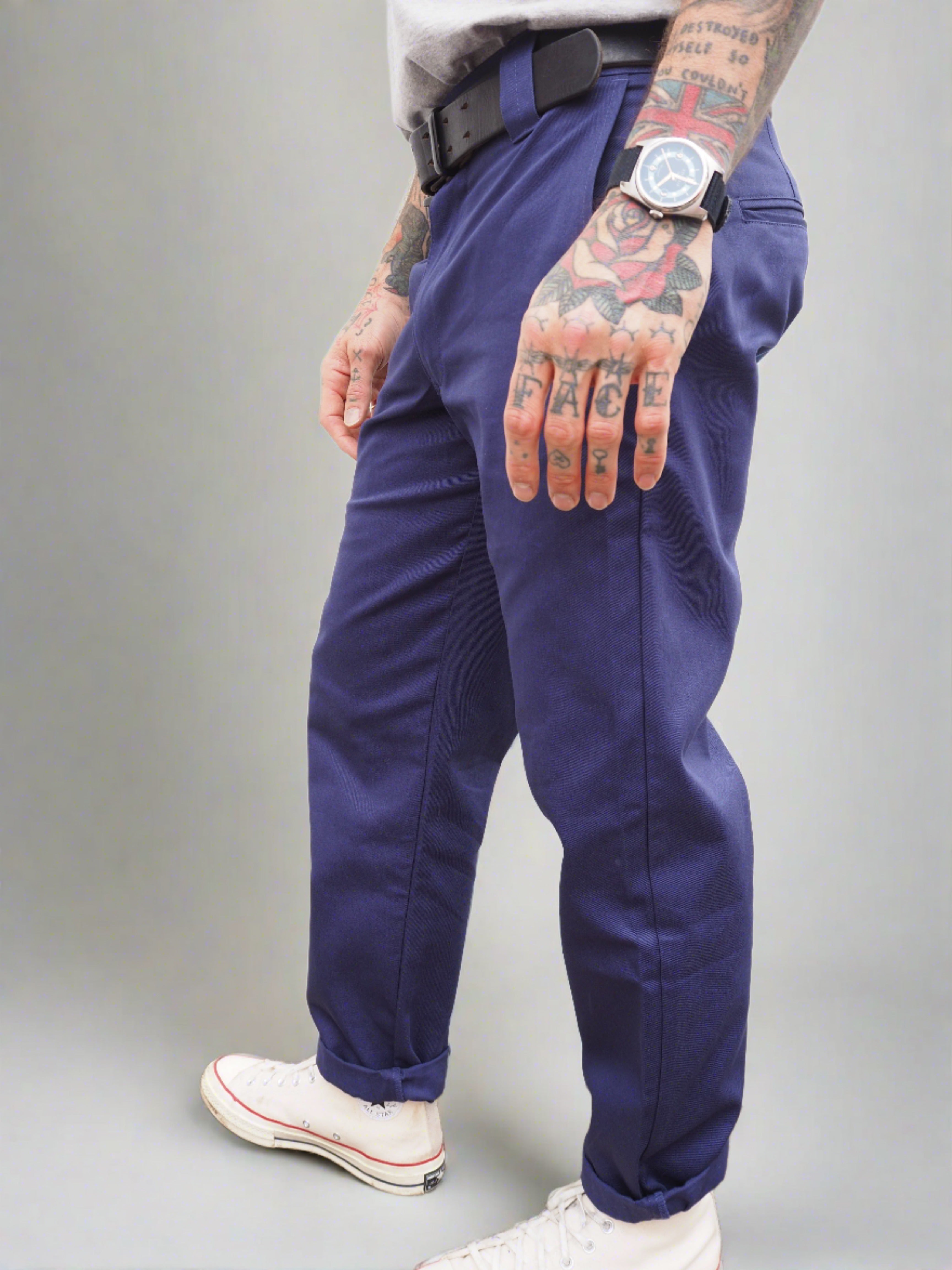 English Worker Trouser - Navy Cotton Twill