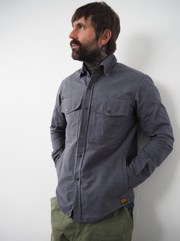 Turbo Shirt Jacket - Heavy Weathered Cotton - Slate Grey