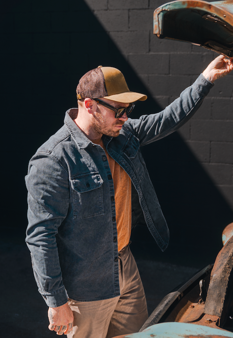 Assault Overshirt- Vintage Dye Smoke Blue
