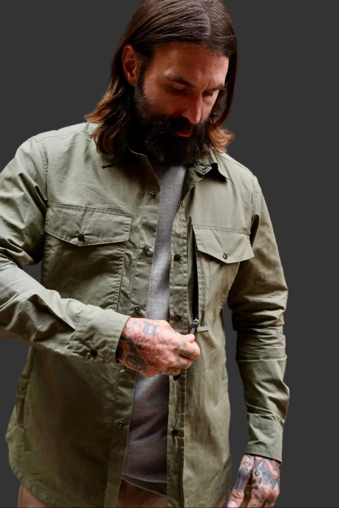 Turbo Shirt Jacket - Weathered Cotton - Jungle Green