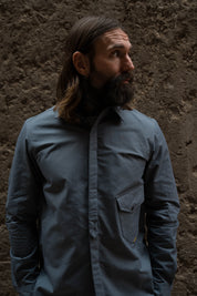 Drop Pocket Shirt - MidWeight Cotton - Slate Grey