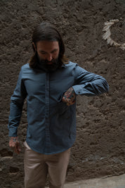 Drop Pocket Shirt - MidWeight Cotton - Slate Grey
