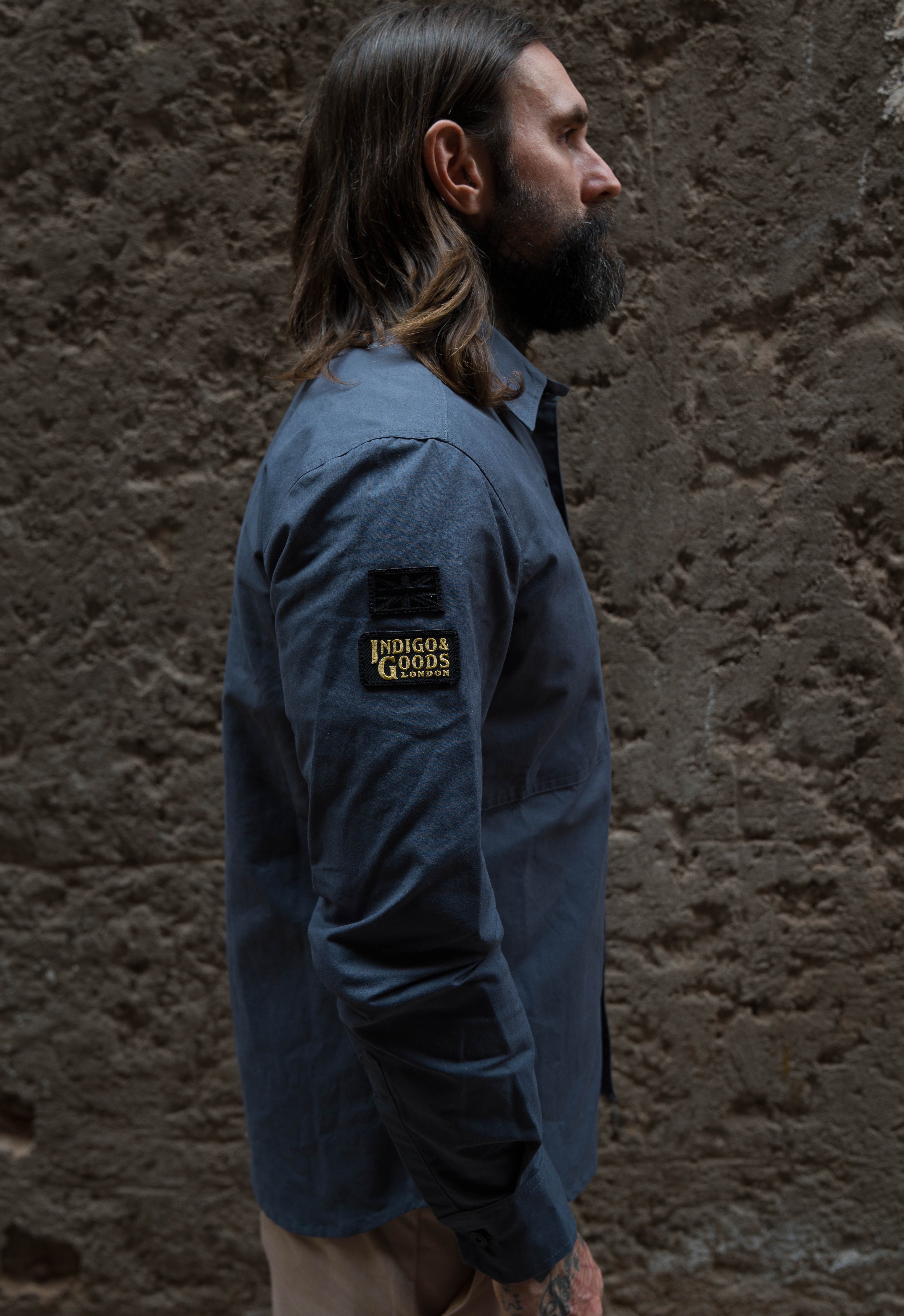 English Terrace Overshirt - HEAVY WEATHERED COTTON - Slate Grey