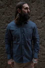 English Terrace Overshirt - HEAVY WEATHERED COTTON - Slate Grey