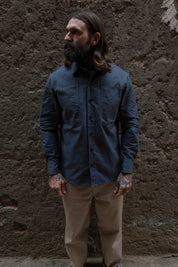 English Terrace Overshirt - HEAVY WEATHERED COTTON - Slate Grey