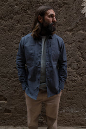 English Terrace Overshirt - HEAVY WEATHERED COTTON - Slate Grey