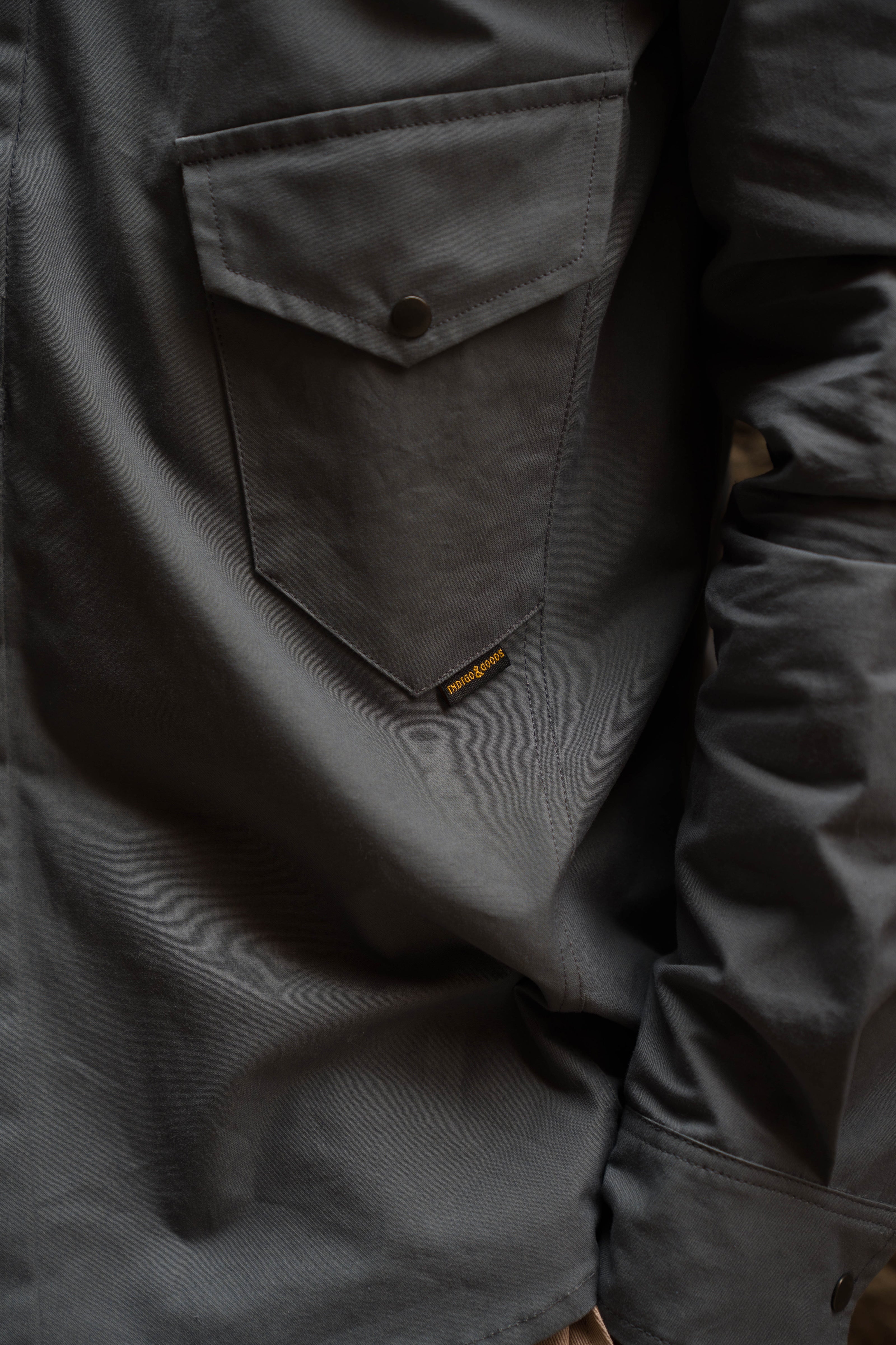 Drop Pocket Shirt - MidWeight Cotton - Slate Grey