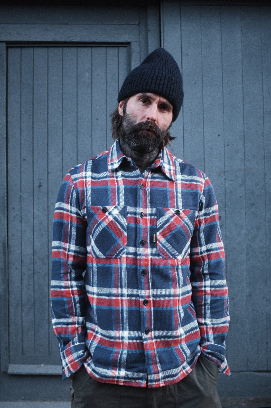 Bronson Shirt- Red/White Flannel Check – Indigo and Goods