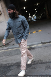 Drop Pocket Shirt - MidWeight Cotton - Slate Grey