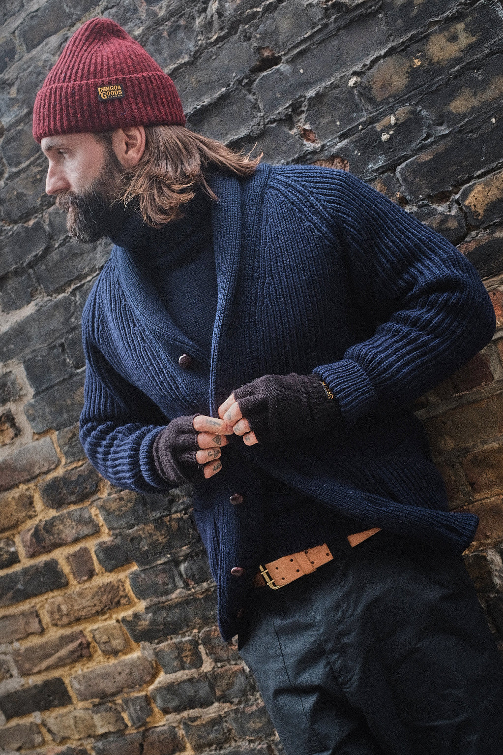 Shawl Collar Cardigan - Navy