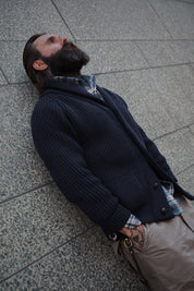 Shawl Collar Cardigan - Navy
