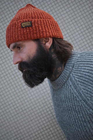 Donegal Wool Beanie - Orange Blaze